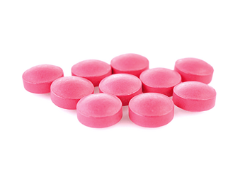 røde eller rosa vitamin b12 kosttilskudd piller