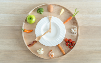 Clock made out of food